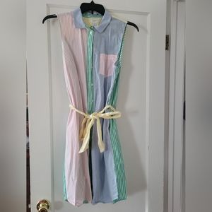 J Crew Rainbow striped shirt dress